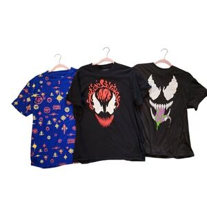 Marvel Graphic T Shirts Venom Carnage Captain‎ Marvel L Bundle Lot of 3 Mens